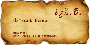 Érsek Bence névjegykártya